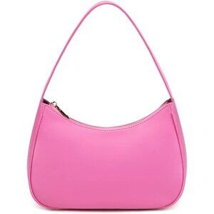 Women’s Pink A Cute Hobo Tote Handbag Mini Clutch Purse with Zipper Closure